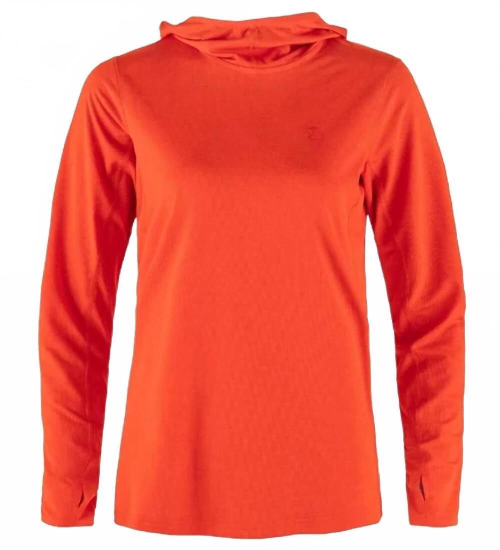 NEW FJALLRAVEN women's abisko sun hoodie in orange
